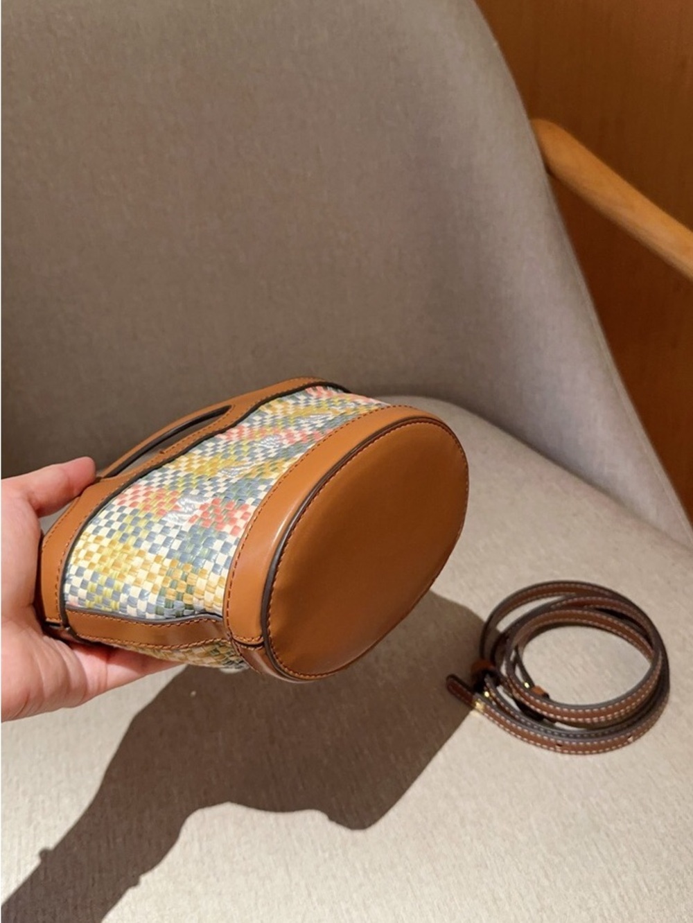Marni - Colorful Checkered - Woven Basket - Mini Market Basket Crossbody Bag - Picture 3 of 6